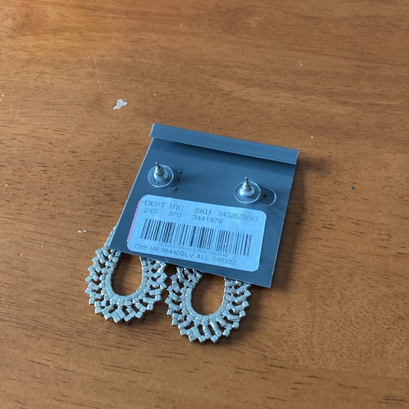 Diamond look, long dangly post back earrings. 3inches long - Picture 2 of 3